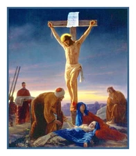 Jesus Christ the Crucifixion Religion by Bloch Counted Cross Stitch Pattern
