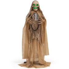 Lighted and Animated Halloween Decoration, 67" Outdoor Halloween Skeleton