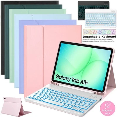 Für Samsung Galaxy Tab A11+ A9+ S11 2025 QWERTZ Beleuchtete Tastatur Schutzhülle - Bild 1 von 4