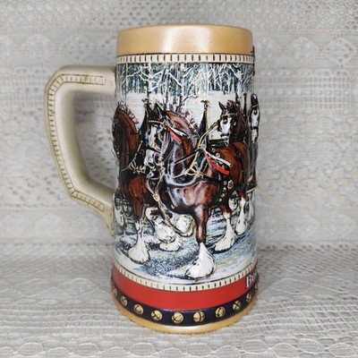 Vintage 1988 Budweiser Collector's Series Holiday Stein