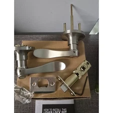 Probrico Privacy Door Lever Satin Nickel Interior Bedroom Bathroom Door Handle