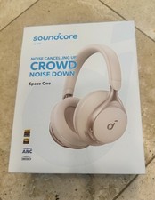 soundcore Space One Wireless Bluetooth ANC Over-Ear Headphones Beige Open Box