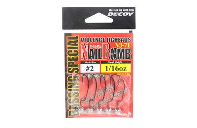 Decoy VJ-71 Jig Head Nail Bomb Hook Size 2 , 1/16 oz (6630)