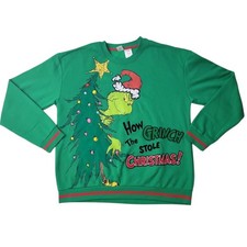 Grinch Kids Holiday Themed Embroidery Soft Sweatshirt L 10/12 