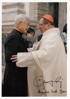 Original signiertes Foto Grzegorz Cardinal Rys & Lazzaro Kardinal You