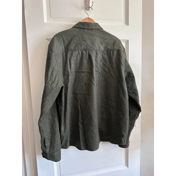 NWT J.Lindeberg Flat Wool Overshirt Forest Green Mens XL FMOS11454 image 3