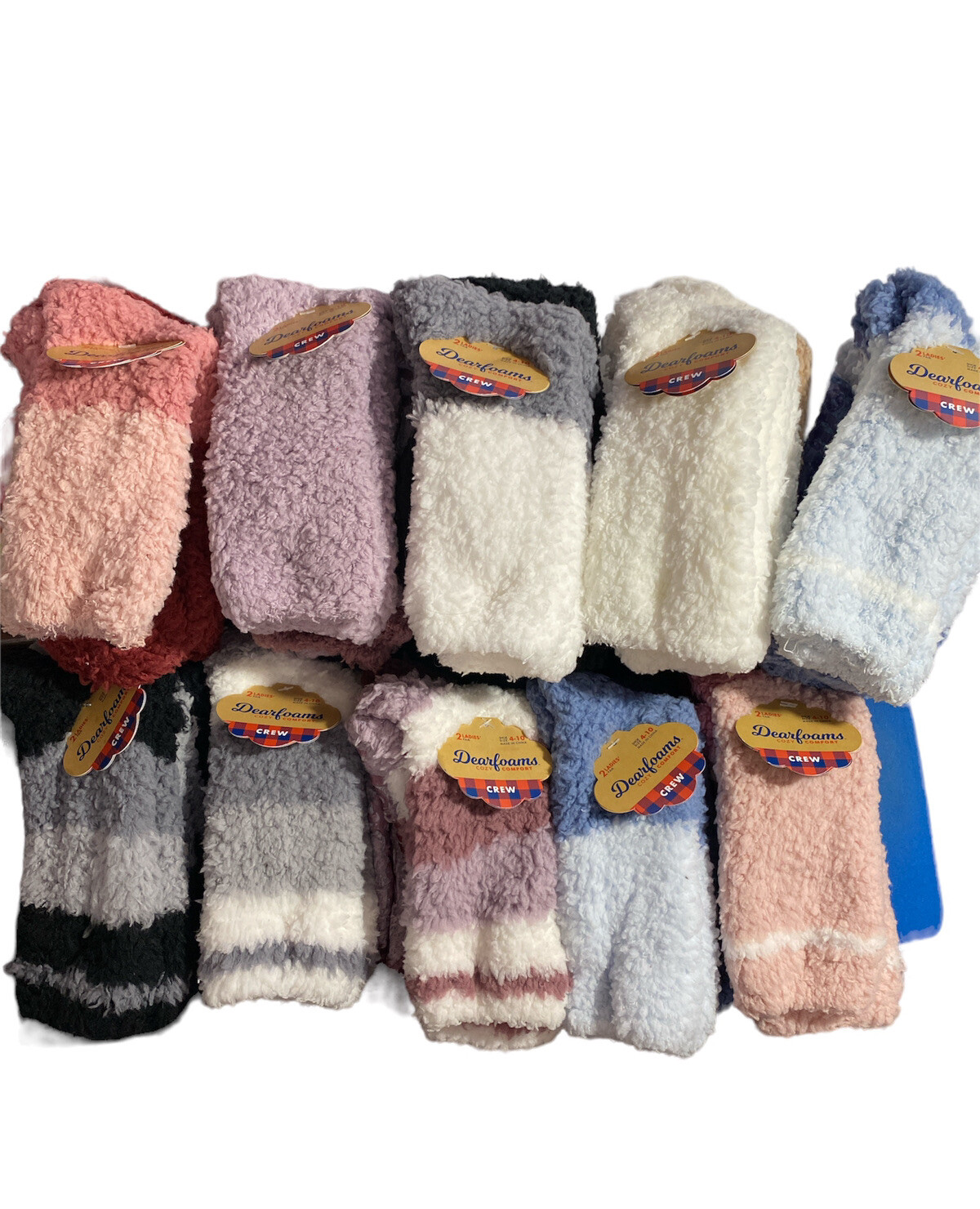 SAOLA Dearfoams Calzini Fuzzy Ciabatta Donna Stivaletto 4 10 Grip Suola 4 Paia Accoglienti Comfort