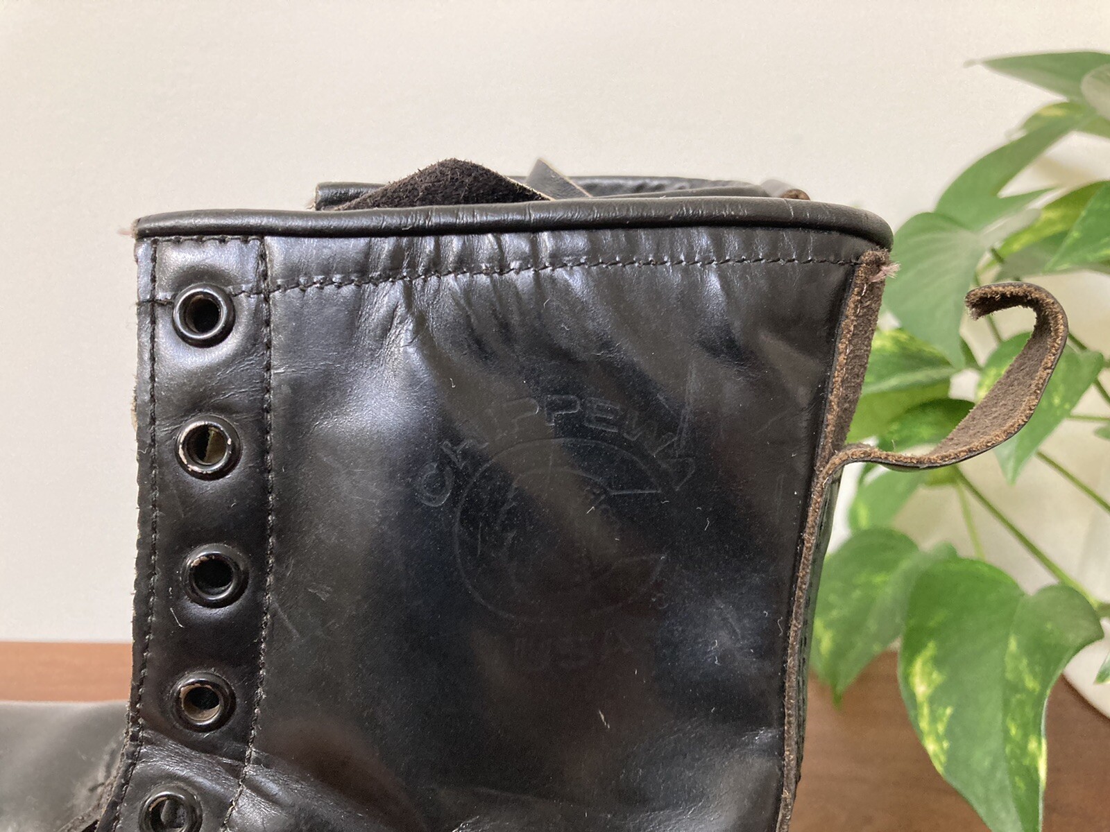 Chippewa Boots Size Womens 6 1/2 B Black Made USA Lace Up Vibram 17759 No Laces