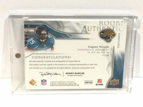 Eugene Monroe 2009 Upper Deck Rookie Authentics Signatures 258/999 - Picture 2 of 2