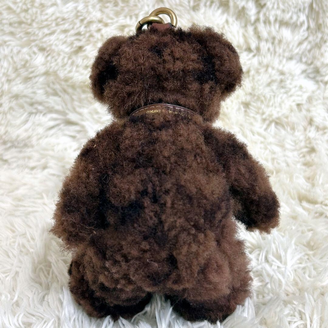 Coach Bear Charm Shearling Extreme Brown Authentic Rare Used