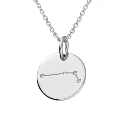 Massiccio 925 Argento Sterling Fortuna Pisces Star Constellation Zodiac
