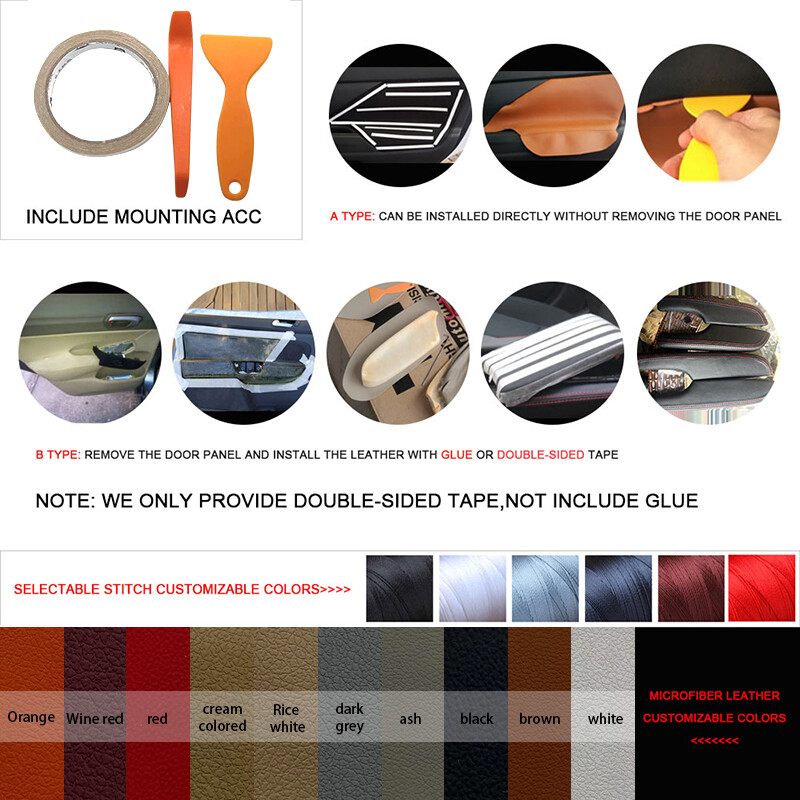 2*For 2004-2011 VW Polo Hatch/Sedan Door handle Panel Armrest Leather Cover Lid thumbnail 6