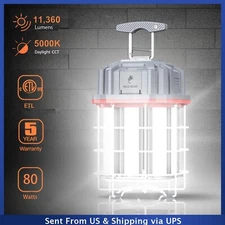 KUKUPPO 80W LED Temporary Work Light 11360lm Linkable Construction Lights 5000K