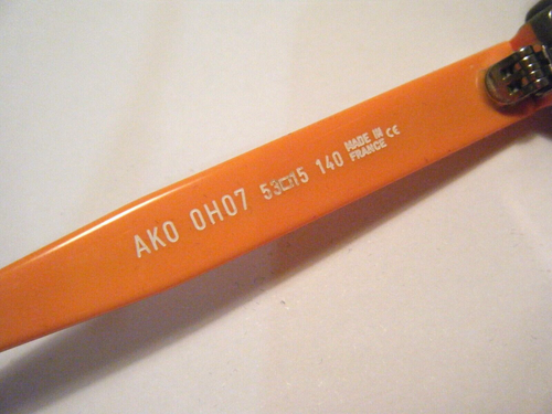 Rare Older Michel Henau Ako Green Camo Print Orange Eye Glasses Belgium France - Picture 9 of 10