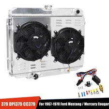 379 3 Row Radiator+Shroud Fan+Relay Kit For 67-70 Ford Mustang Fairlane Ranchero