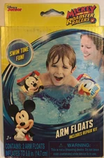 NEW Mickey Mouse And Donald Duck Arm Floats with repair kit, Pool, Swim, Water