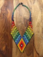 Embera Chami beaded necklace by women of the Colombian indigenous tribe 2083