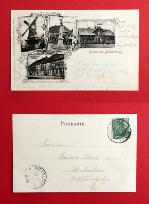 AK DAHLENBURG bei Lüneburg 1901 Windmühle, Hotel zu den 3 Linden, Schule ( 49369