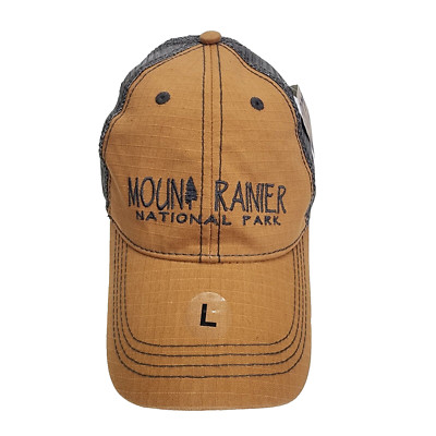 NEW Mount Rainier National Park Brown Snapback Hat Cap Unisex Size Large