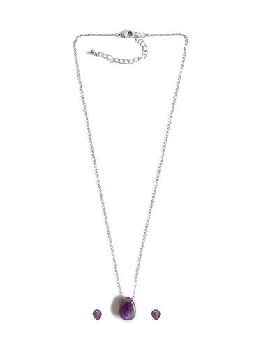 Amelia Rue Amethyst Drops Necklace + 