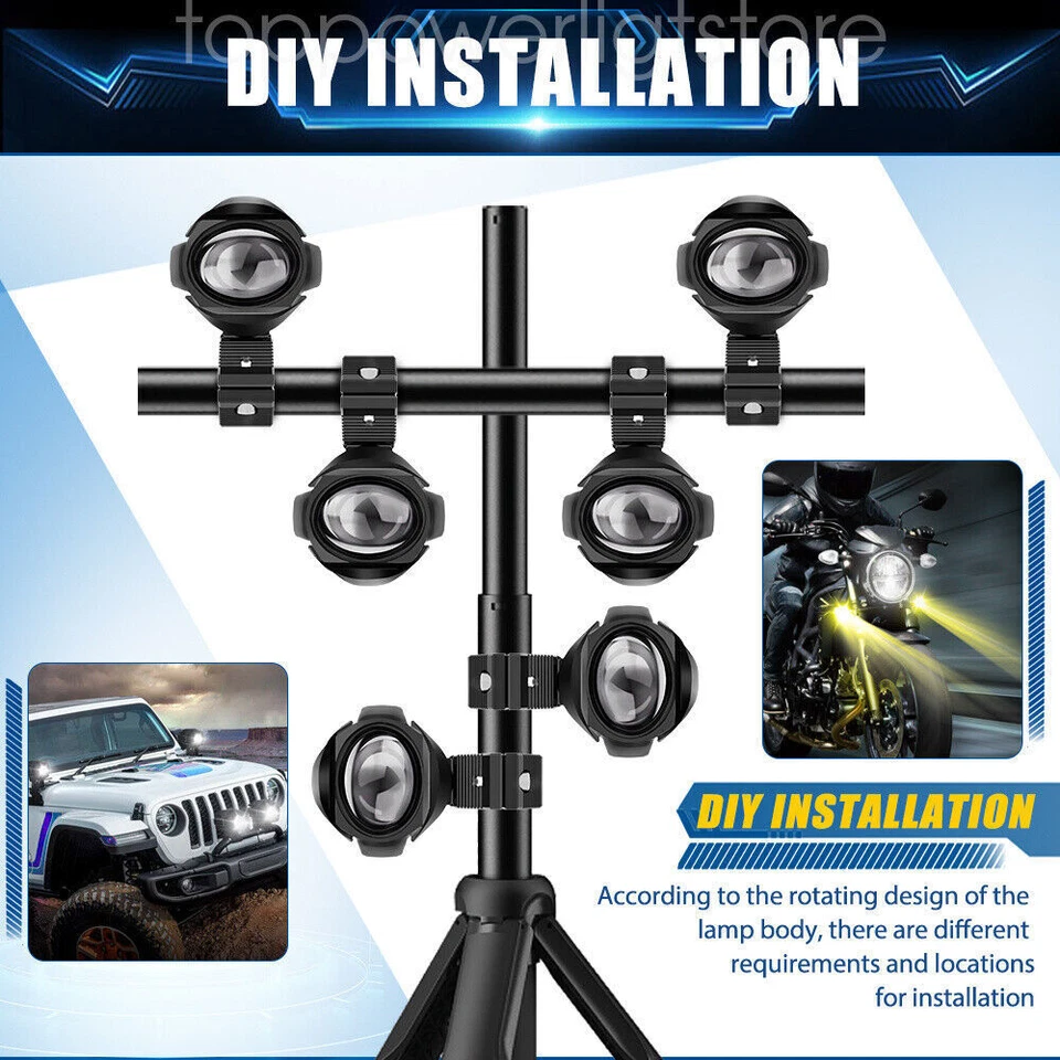 2PCS LED Work Driving Fog Lights for K1600 R1200GS R1100GS F800GS Motorcycle - Image 2 of 4