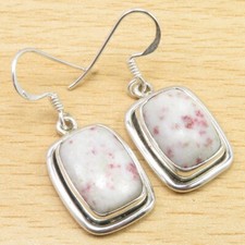 Stylish CINNABAR Earrings 1.3" Expensive-Looking 925 Solid Silver Unique Jewelry