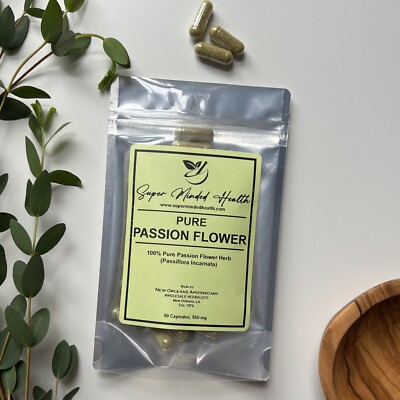 Passion Flower Capsules | Passiflora Incarnata | 550mg | Nervine Passionflower