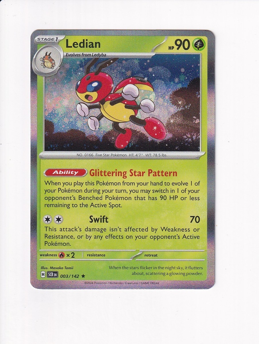 2024 Pokemon STELLAR CROWN HOLOFOIL LEDIAN 003