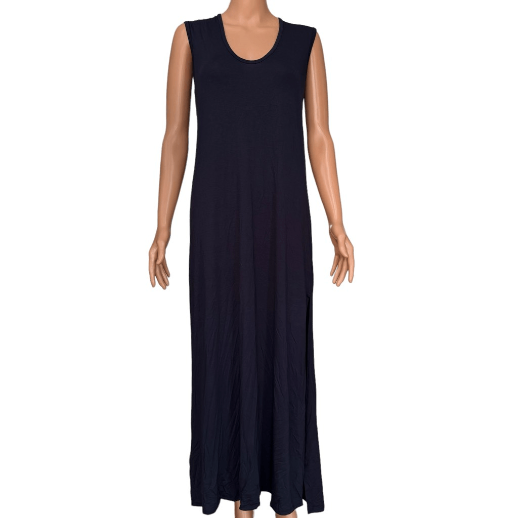 Go Couture Women Blue Sleeveless stretch Maxi Dress Long Size L side slits | eBay Go Couture Women Blue Sleeveless stretch Maxi Dress Long Size L side slits | eBay