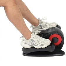 Electric Under Desk Elliptical Cycle: Indoor Pedal Exerciser in Black/Red