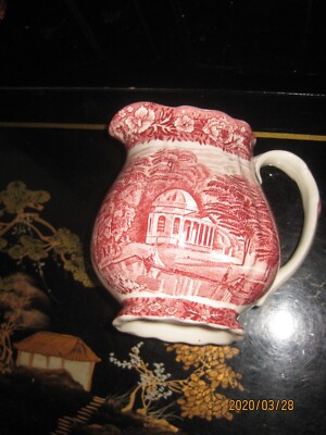 Vintage ''Garrick's Villa at Hampton'' Thames River Scenes Palissy Pottery Pitcher