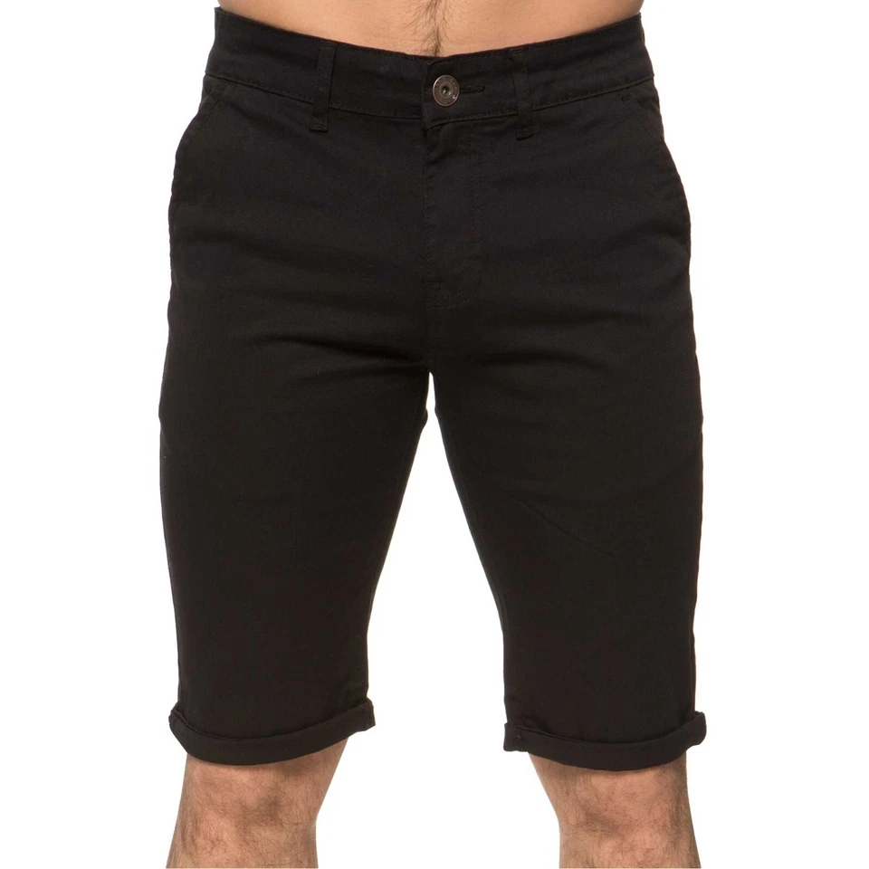 Enzo Mens Chino Shorts Slim Fit Cotton Stretch Casual Summer Beach Half Pants - Image 4 of 4