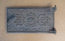 Vintage Cast Iron Wood Burning Stove with Arched Glass Door — listing 3