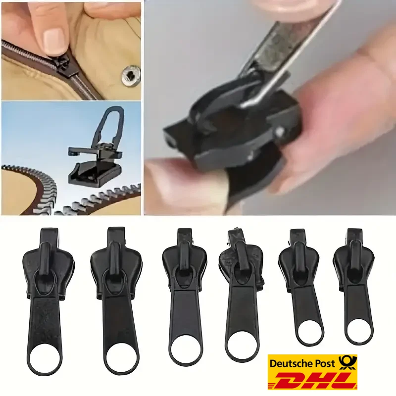 12 Reißverschluss Zipper Ersatz Anhänger Griff Schieber Verschluss Reparatur Set - Bild 2 von 4