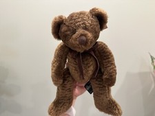 Vintage Bixby by Russ Teddy Bear Plush Bow - Brown Small Stuffed Animal with Tag