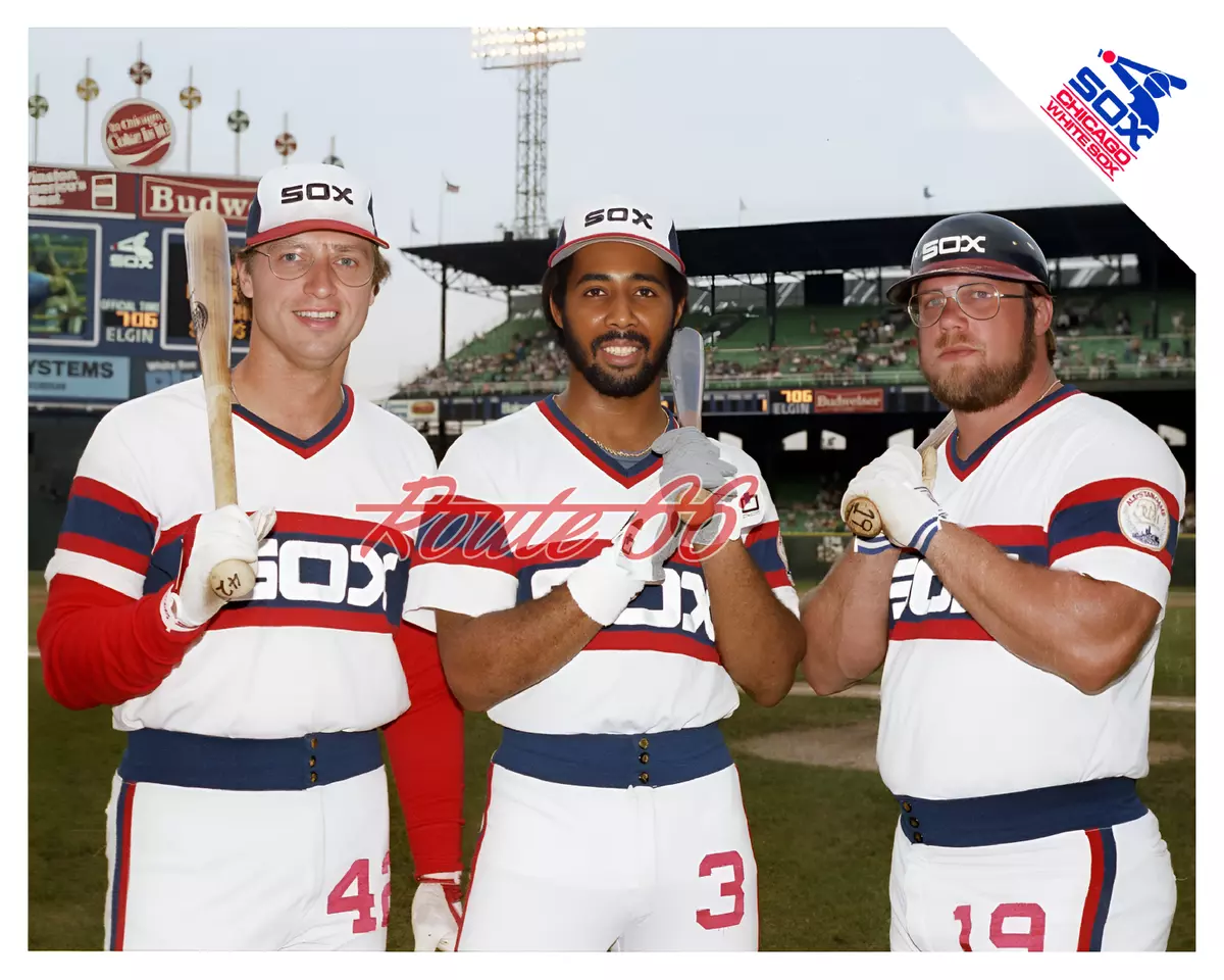 MLB 80's Chicago White Sox Ron Kittle Harold Baines Greg Luzinski 8 x 10  Photo