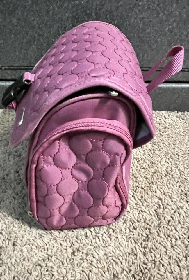 Travelon Quilted Pink Hanging Train Case Travel Cosmetic Bag Makeup Case - Image 4 of 4