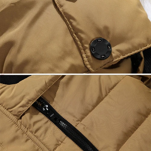 Men's Winter Warm Fur Collar Hooded Long Coat Jacket Parka Outwear Ski Snow Soft - Bild 9 von 22