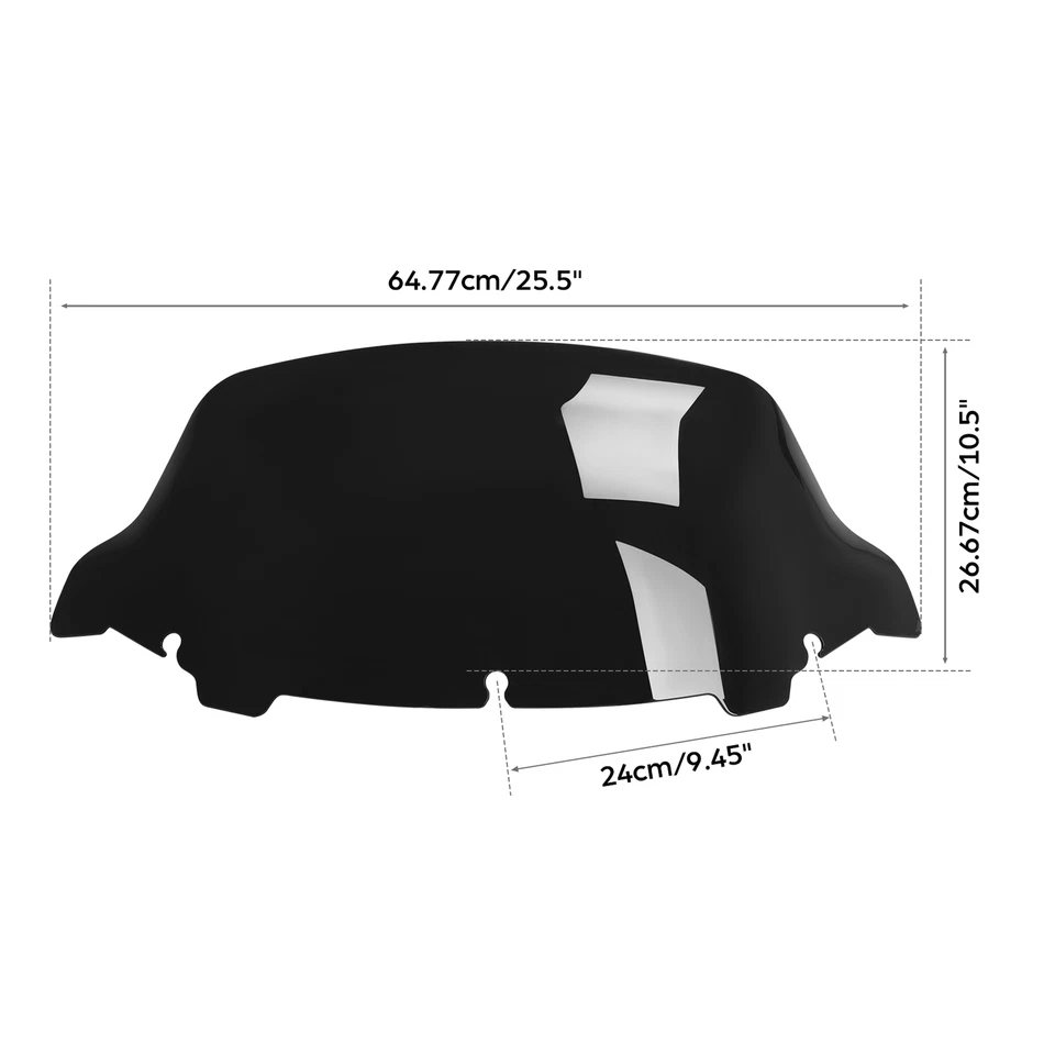 10.5'' Front Windscreen Windshield For Harley Electra Glide Ultra Limited 14-23 - Image 2 of 4