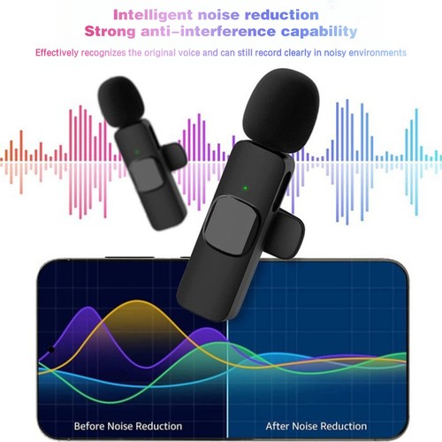 Lavalier Microphone Wireless Audio Video Recording Mini Mic For Android/iPhone - Picture 6 of 14