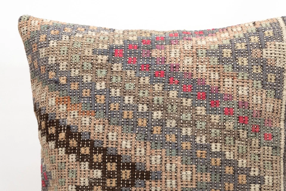 Kilim Pillow Cover, 20x20 in, Decorative Sofa Cushion, Handmade Boho Pillow - Image 2 of 4