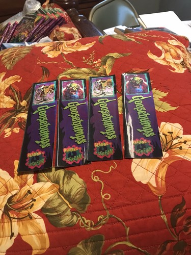 1 Goosebumps Haunted Mask & Curly Skeleton ￼Bookmarker Vintage Parachute