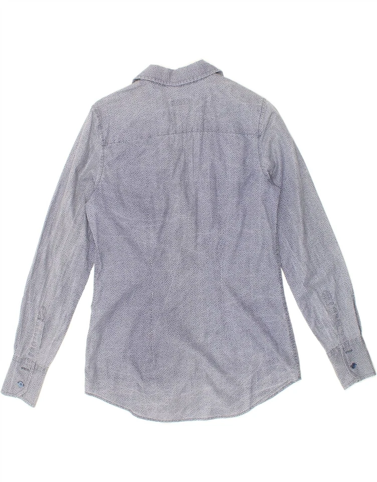 FRED PERRY Womens Shirt UK 10 Small Blue Polka Dot Cotton BE03 - Image 2 of 3