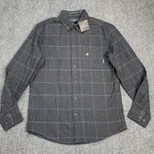 Eddie Bauer Favorite Flannel Shirt Mens Small Gray Plaid Classic Fit NEW W Tags