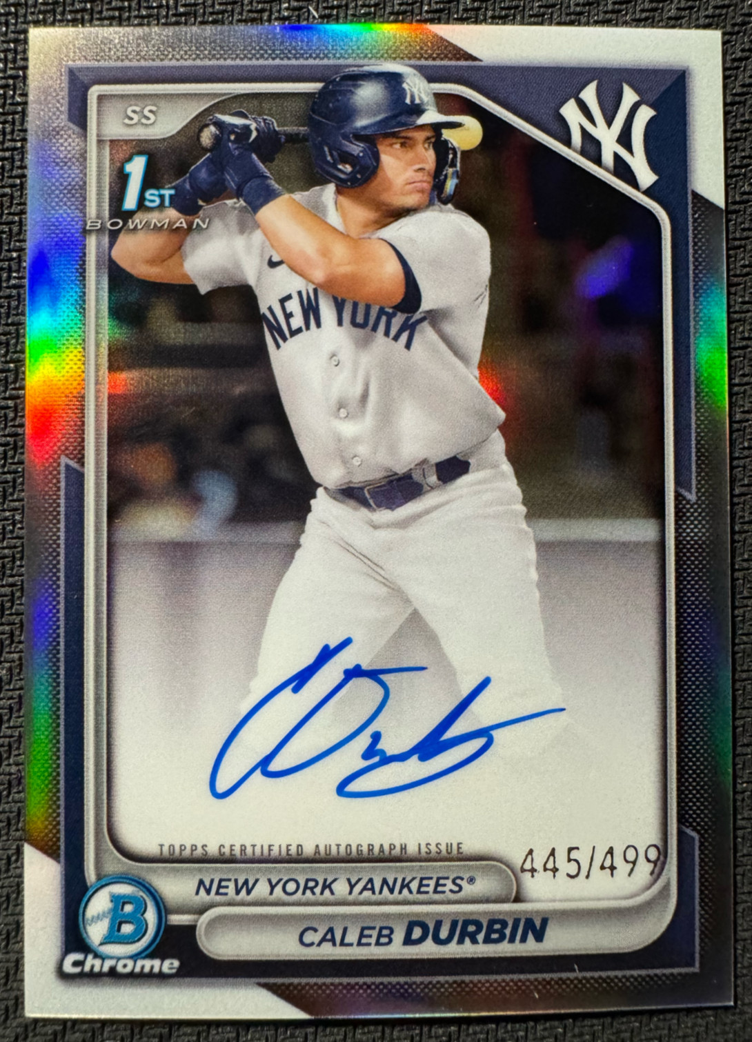 Caleb Durbin 2024 Bowman Chrome Prospect Auto Refractor /499 #CPA-CD Yankees