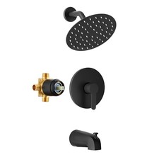 Tub Shower Faucet Shower Faucet Set with 8-Inch All-Metal Rainfall Matte Black