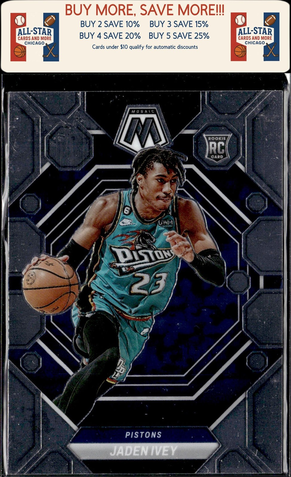 2022-23 Panini Mosaic #216 Jaden Ivey Rookie Detroit Pistons