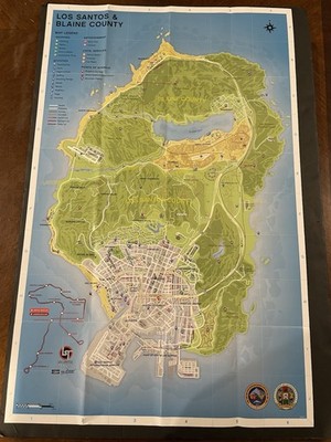 Grand theft auto v gta 5 los santos Blaine county poster map insert only