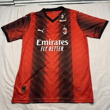AC Milan Soccer Jersey Mens Large Red Puma Emirates Fly Better Drycell