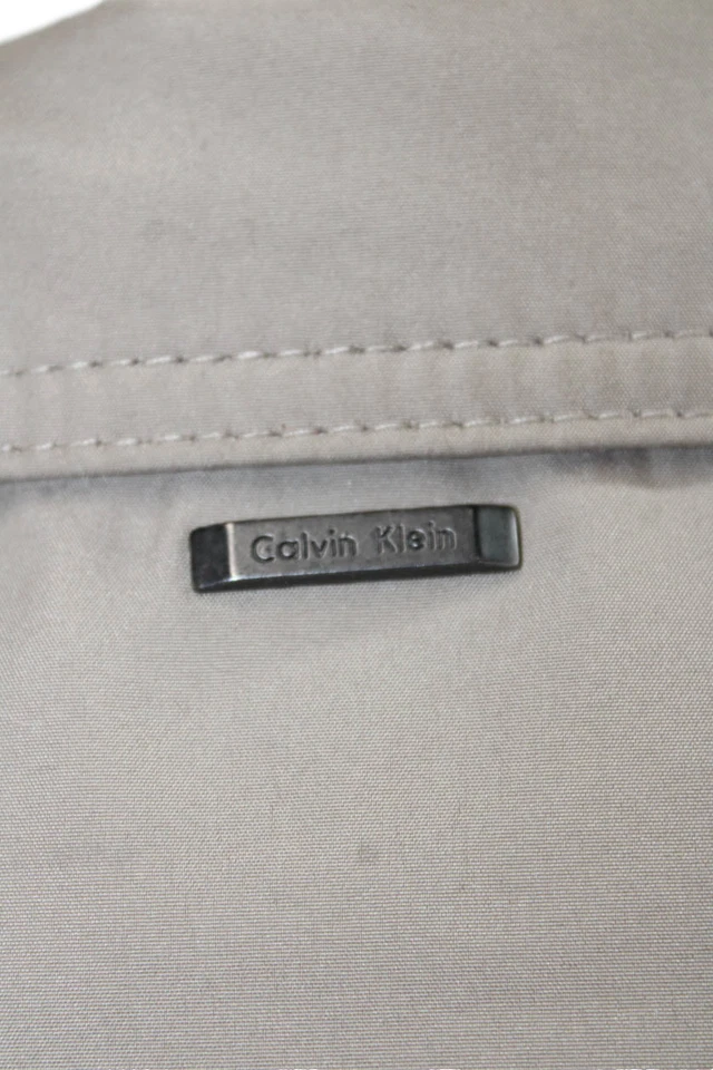 Chaqueta cortavientos Calvin Klein para hombre beige cremallera poliéster talla S Foto 4 de 4